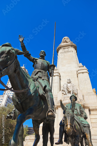 Don Quixote and Sancho Panza statue - Madrid Spain