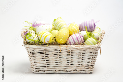Easter eggs in straw