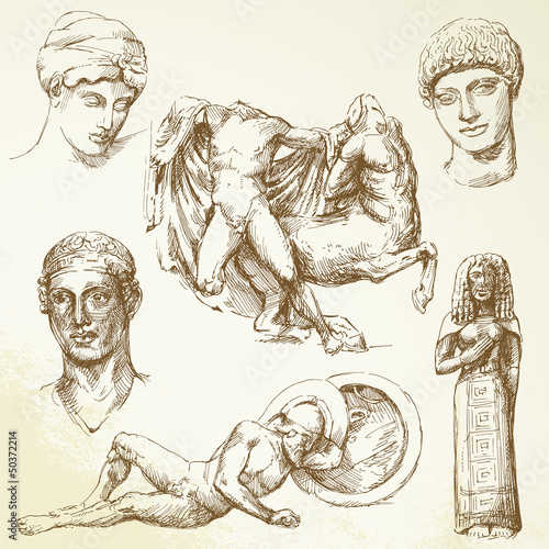 hand drawn collection - ancient greece