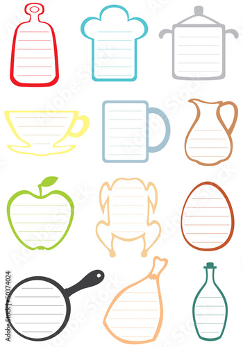 Frames for the recipes and notes