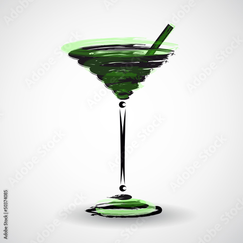 glas gepinselt grün