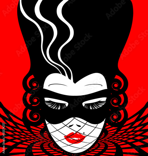 image of an dame in mask
