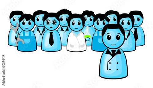 Chef mit seinem Team