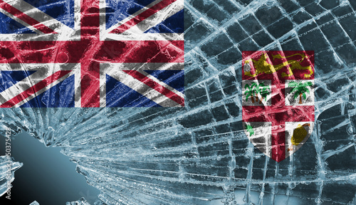 Wallpaper Mural Broken glass or ice with a flag, Fiji Torontodigital.ca
