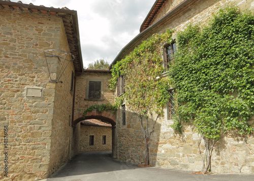 antique narrow tuscan street  Volpaia