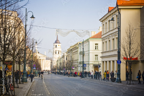Vilnius oldtown street in sunny day © anilah