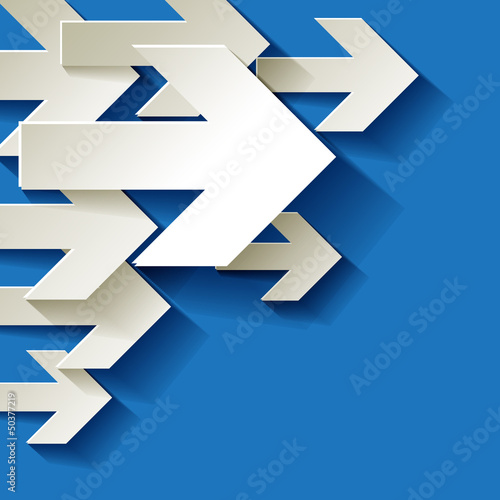 Pfeil Weiter Ecke Hintergrund blau Umweltschutz Papier