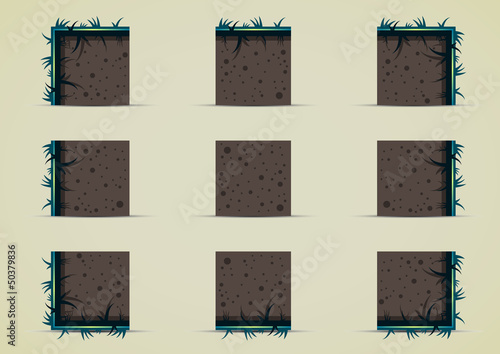 ground sprites with grass at night
