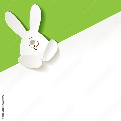 Hase Zettel leer Ecke grün