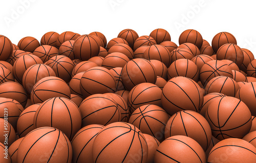 Basketballs pile photo