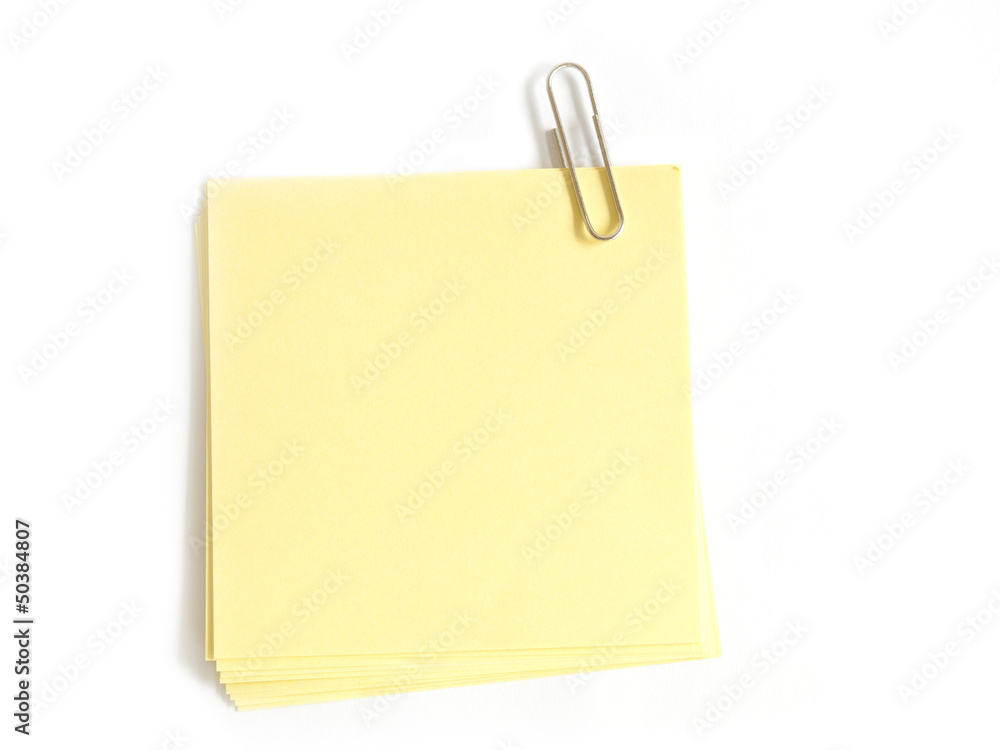 note with paper clip note with paper clip