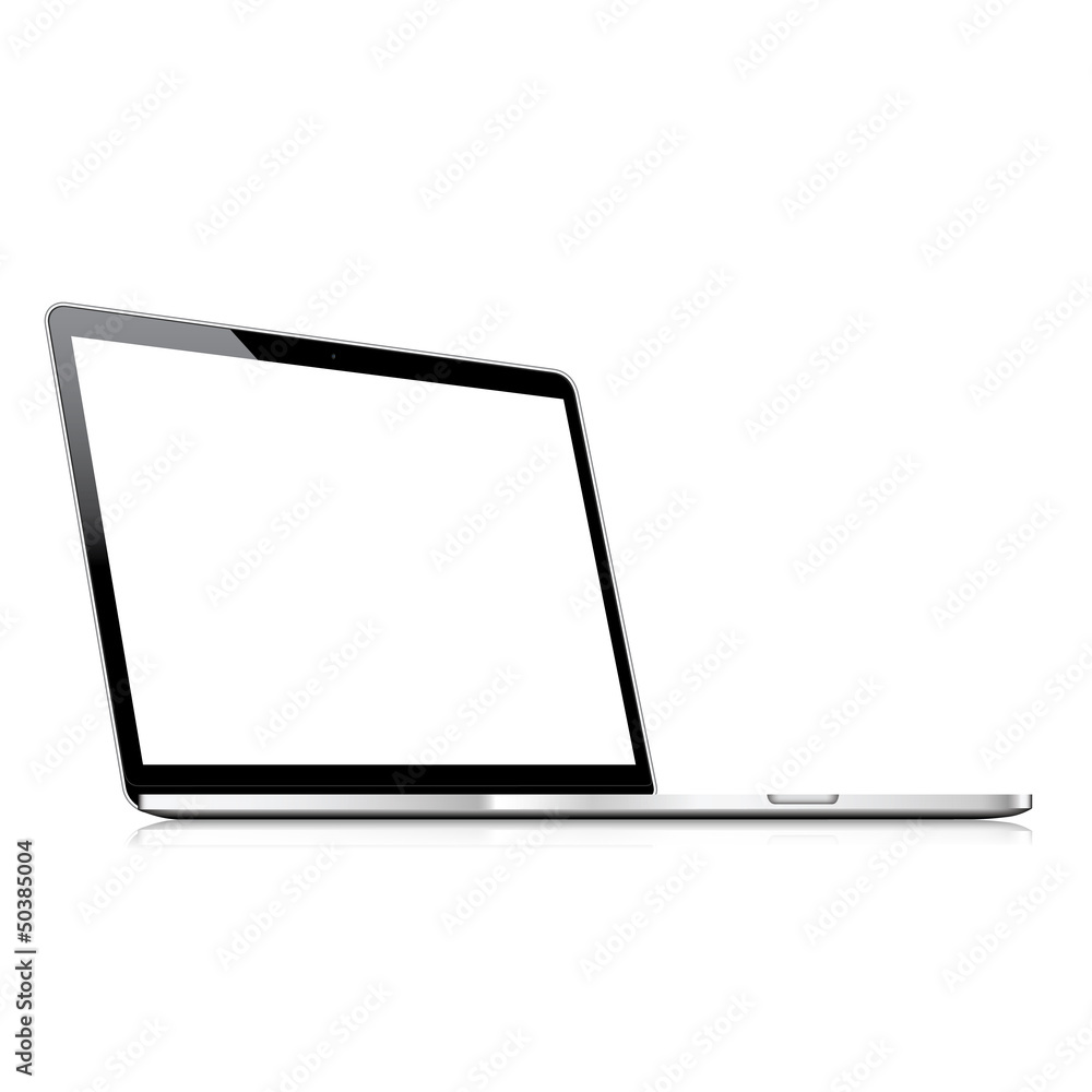 Vector laptop isolated on white with empty screen Vector laptop isolated on white with empty screen