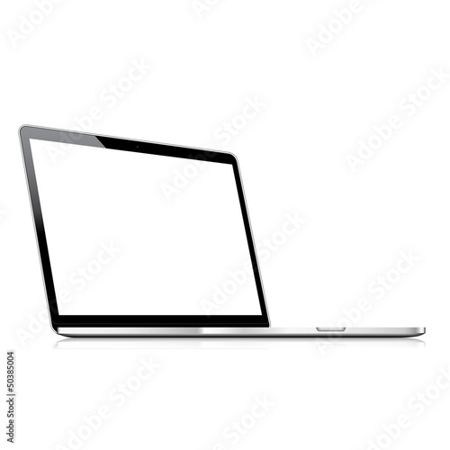 Vector laptop isolated on white with empty screen