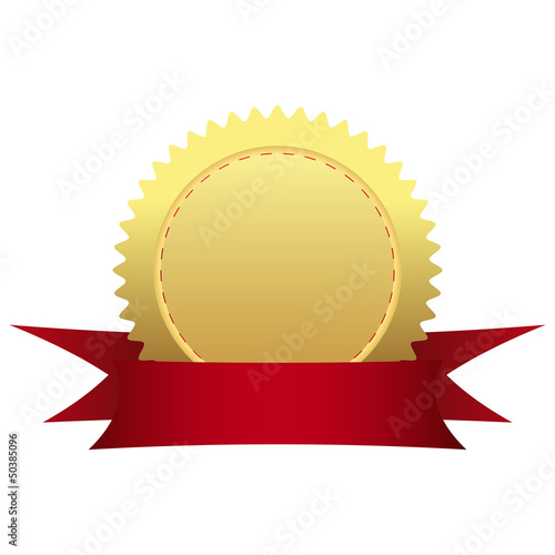 Gold medal with ribbon