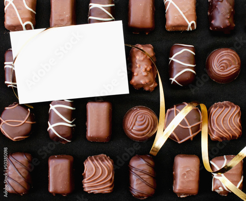 Chocolates and card