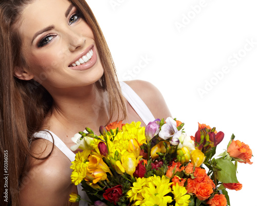 woman with bouquet