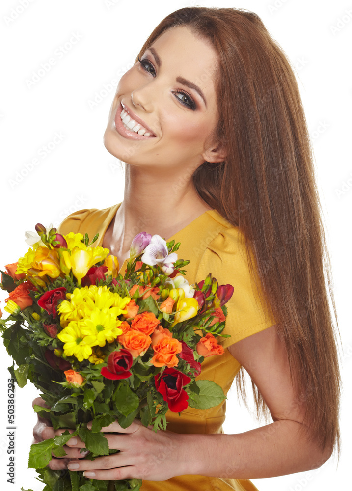 woman with bouquet