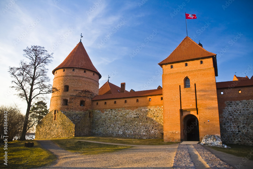 Trakai castle in Lithuania in spring time