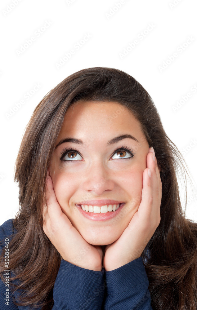 portrait of brunette girl, isolated on white portrait of brunette girl, isolated on white