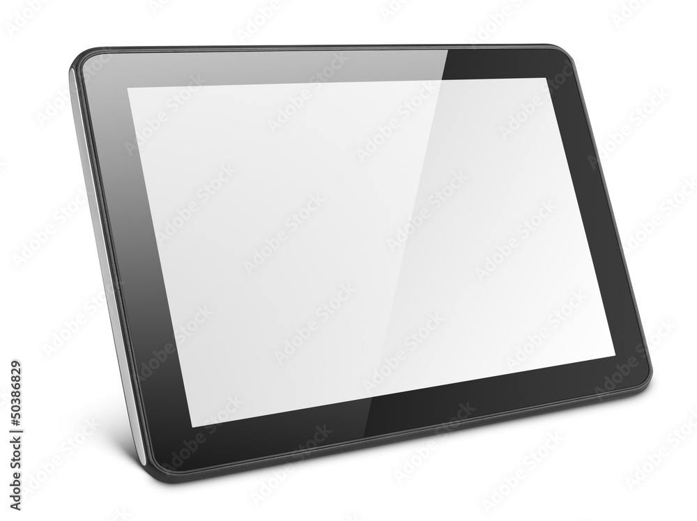 Modern black tablet pc isolated on white with clipping path Modern black tablet pc isolated on white with clipping path