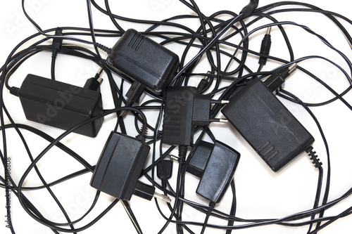 Battery charger and wires tech mess