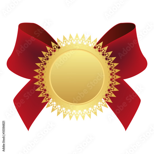 Gold medal with ribbon