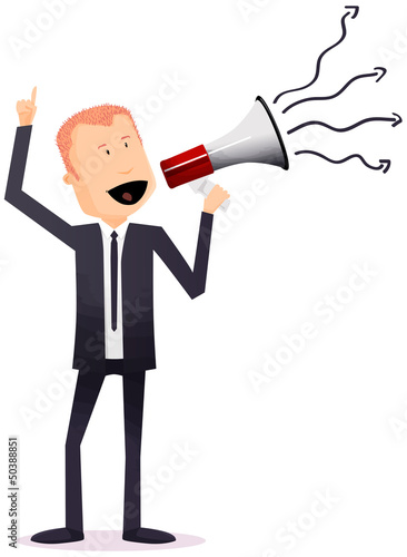 homme d'affaire megaphone