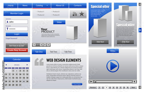 Blue Business Web Design Elements Version 2