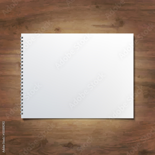 Notebook On Wooden Background