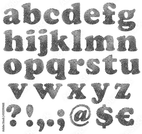 Finger print alphabet