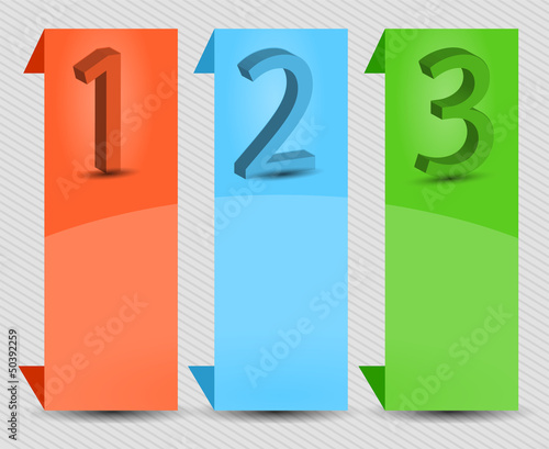 numbered vertical banner, roll up, design template set