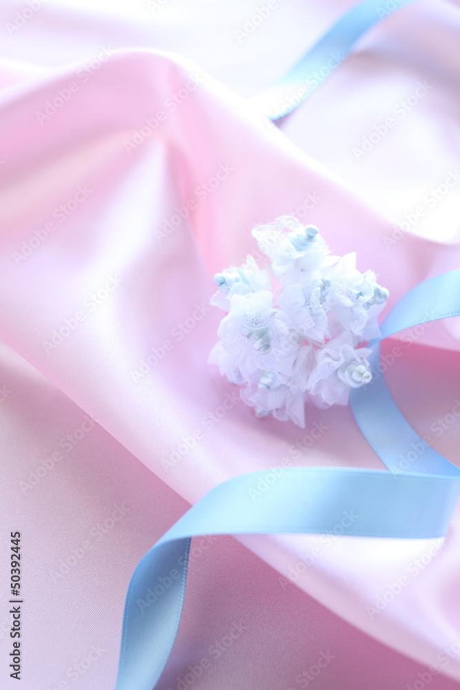 ribbon on pink silk for ribbon on pink silk for