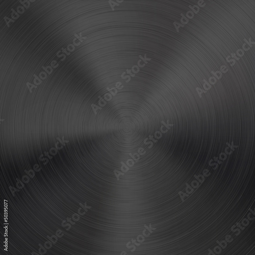 Black Metal Background with Circular Brushed Texture