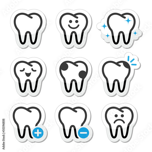 Tooth , teeth vector icons set