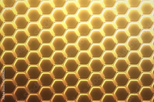 shiny gold hexagon background