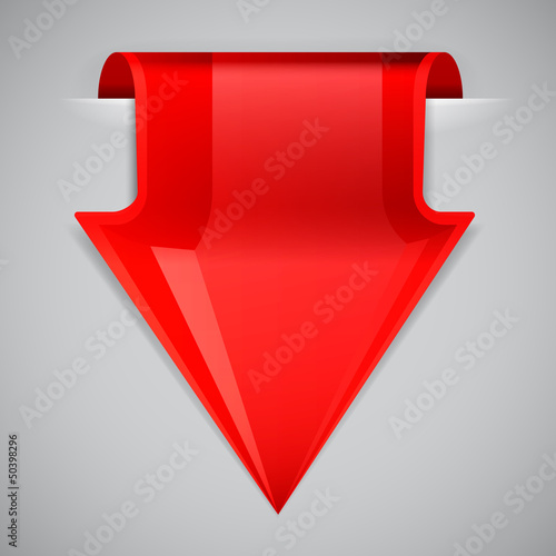 Red arrow bookmark. Design element.