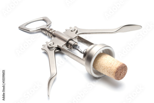 Steel corkscrew with stopper.