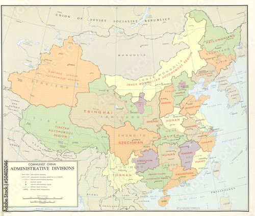 Canvas Print China old map