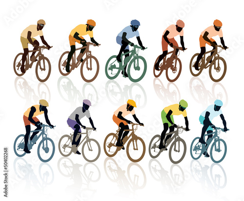 Set of cyclists