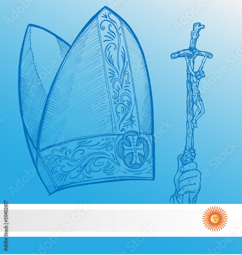 vatican symbolS whit argentina flag   