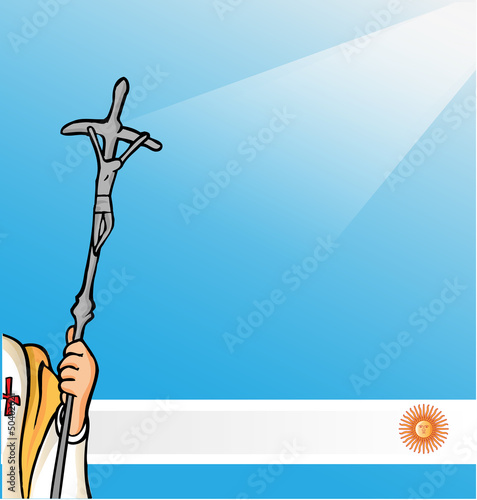 new pope with argentina flag