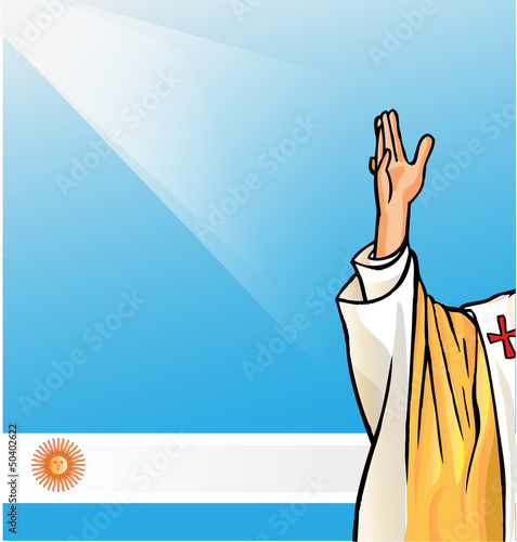 new pope with argentina flag