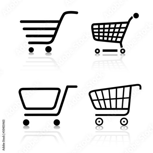 Warenkorb Einkaufswagen Web Icon Button Set