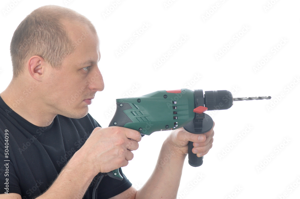 Handyman with drill Handyman with drill