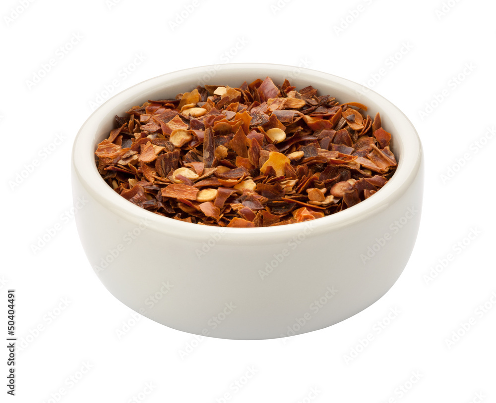 Crushed Red Pepper on a white background Crushed Red Pepper on a white background