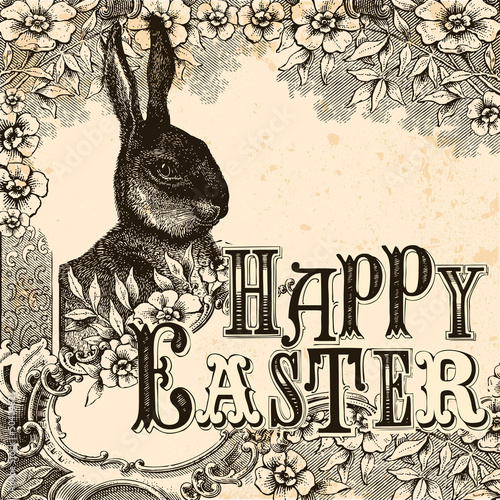 Happy easter vintage background