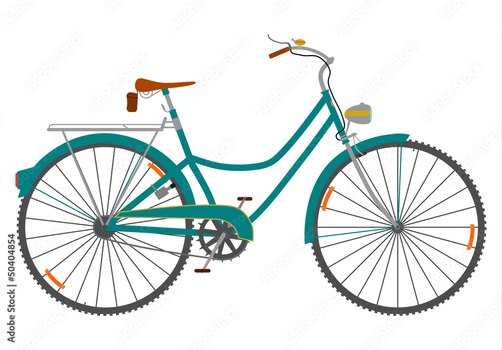 Damski rower retro na białym tle. Stock Vector | Adobe Stock