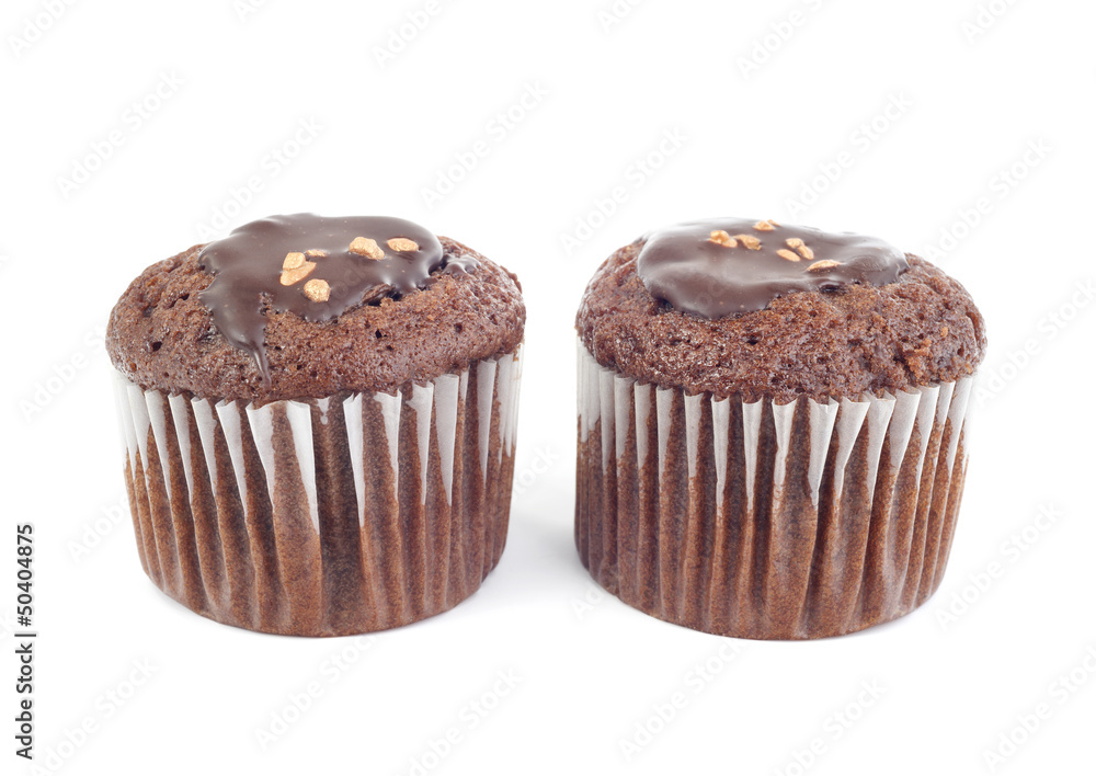 Muffins, isolated on white background