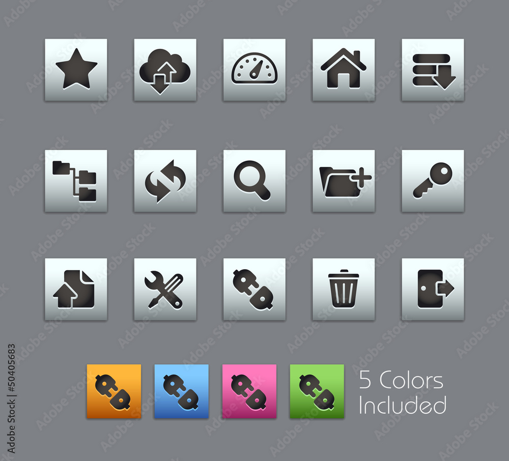 FTP & Hosting Icons / Vector includes 5 Colors