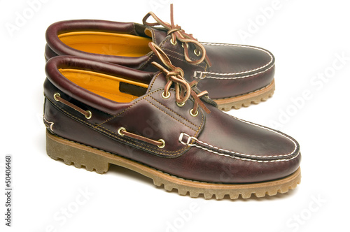 casual rugged moccasin style men's leather shoes
